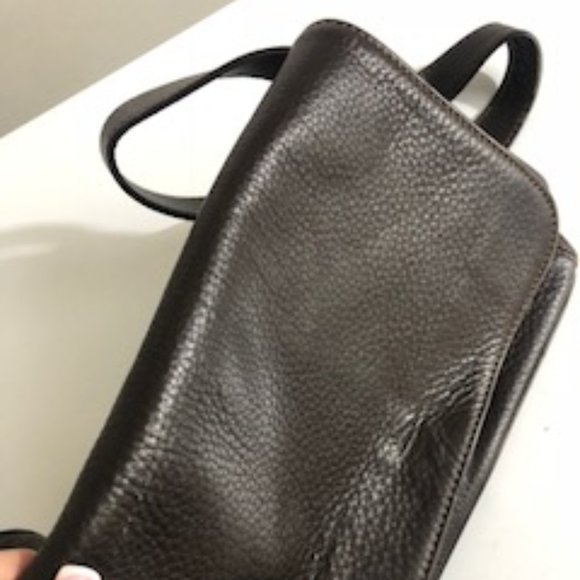 BROWN PEBBLE LEATHER COACH BAG - Picture 4 of 9